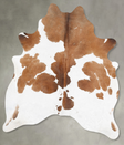 Brown and White Large Brazilian Cowhide Rug 6'7"H x 5'9"W #B30340 by Hudson Hides