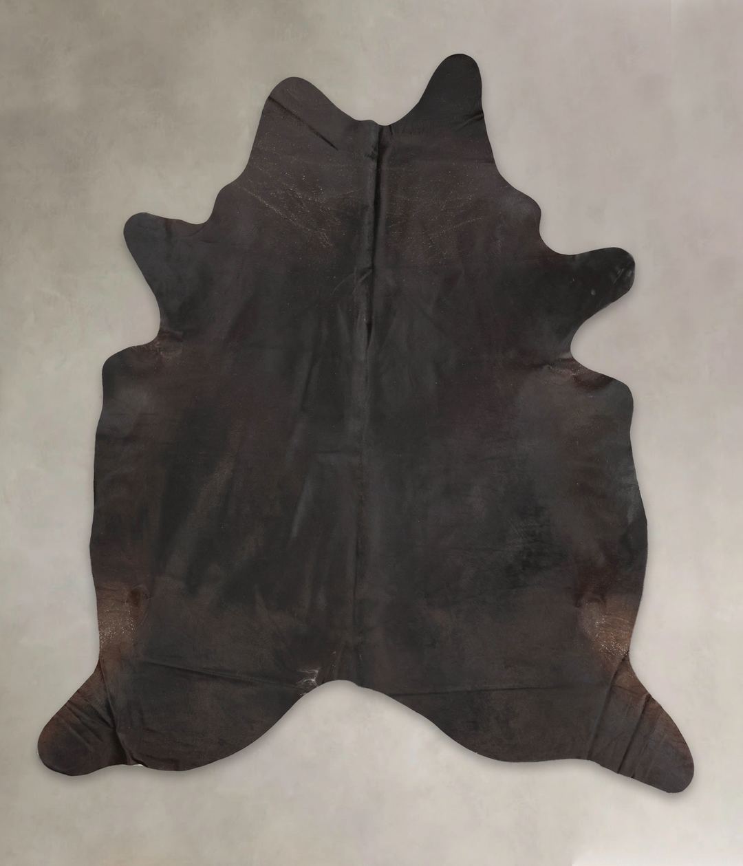 Solid Black XX-Large Brazilian Cowhide Rug 8'2"H x 7'1"W #B3036 by Hud