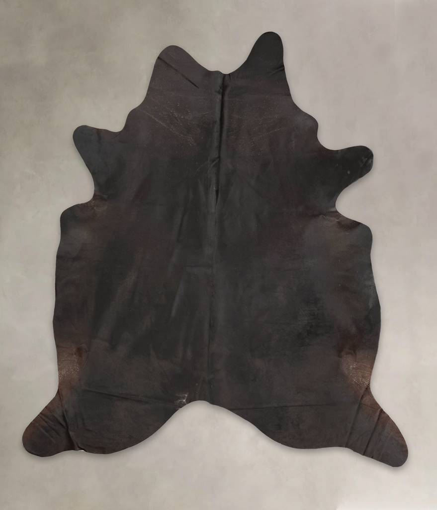 Solid Black XX-Large Brazilian Cowhide Rug 8'2"H x 7'1"W #B3036 by Hudson Hides