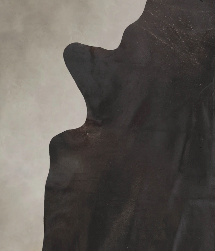 Solid Black XX-Large Brazilian Cowhide Rug 8'2"H x 7'1"W #B3036 by Hudson Hides