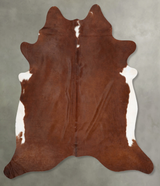 Brown and White Regular XX-Large Brazilian Cowhide Rug 8'0"H x 6'10"W #B30367 by Hudson Hides