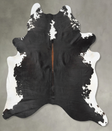 Black and White XX-Large Brazilian Cowhide Rug 7'9"H x 6'7"W #B30368 by Hudson Hides