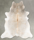 Grey with Beige XX-Large Brazilian Cowhide Rug 7'9"H x 6'9"W #B30374 by Hudson Hides