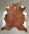 Medium Brindle XX-Large Brazilian Cowhide Rug 8'1"H x 6'11"W #B30376 by Hudson Hides