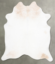 Ivory with Beige X-Large Brazilian Cowhide Rug 7'1"H x 6'2"W #B30379 by Hudson Hides