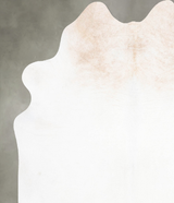 Ivory with Beige X-Large Brazilian Cowhide Rug 7'1"H x 6'2"W #B30379 by Hudson Hides
