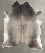 Grey with Beige XX-Large Brazilian Cowhide Rug 8'4"H x 7'1"W #B30390 by Hudson Hides