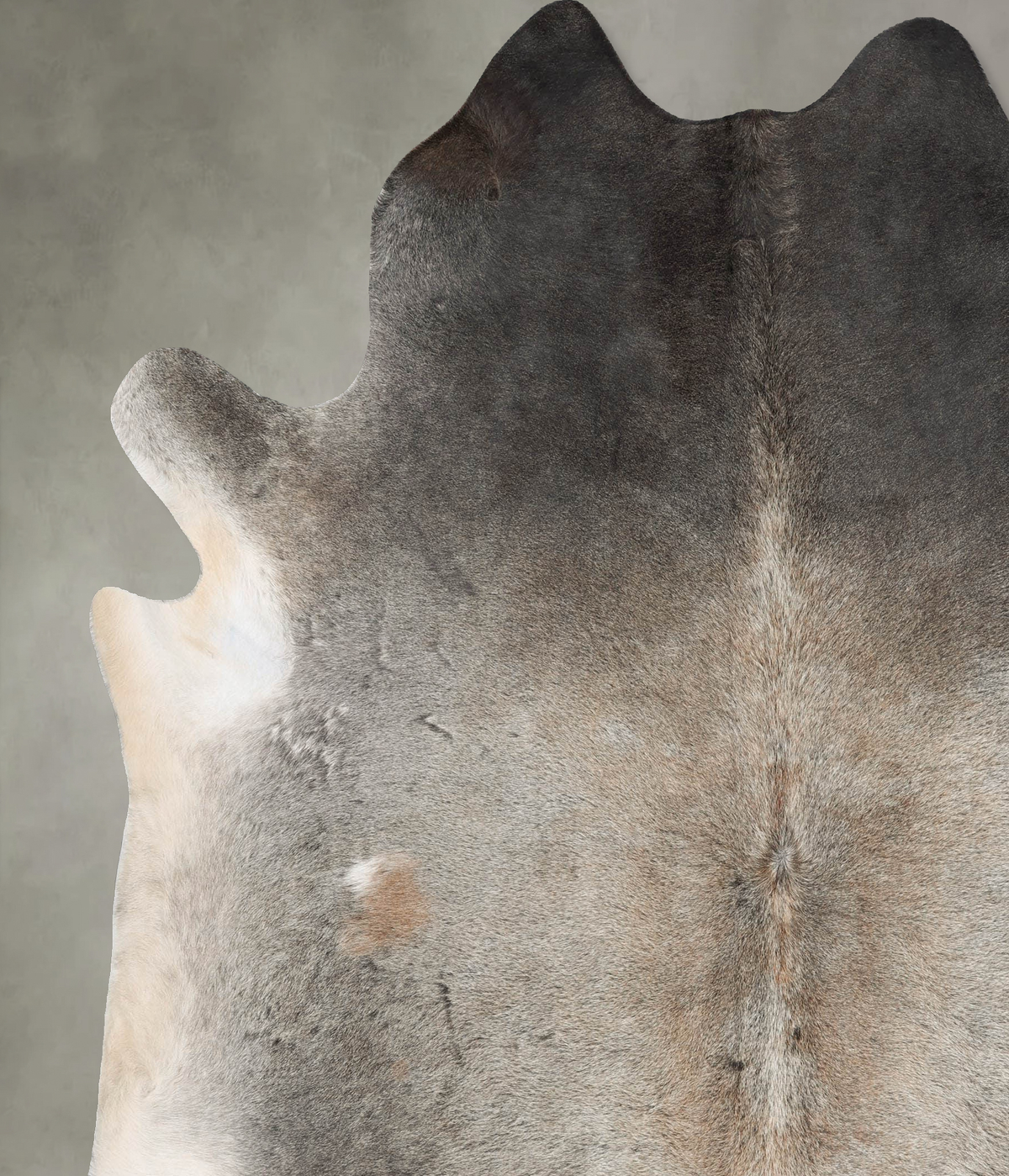 Grey with Beige XX-Large Brazilian Cowhide Rug 8'4"H x 7'1"W #B30390 by Hudson Hides