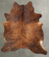 Medium Brindle X-Large Brazilian Cowhide Rug 7'1"H x 6'1"W #B30394 by Hudson Hides