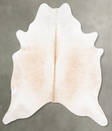 Ivory with Beige XX-Large Brazilian Cowhide Rug 7'11"H x 7'0"W #B30408 by Hudson Hides