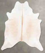 Ivory with Beige XX-Large Brazilian Cowhide Rug 7'11"H x 7'0"W #B30408 by Hudson Hides