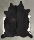 Solid Black XX-Large Brazilian Cowhide Rug 8'6"H x 7'6"W #B30416 by Hudson Hides