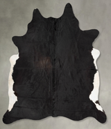 Solid Black XX-Large Brazilian Cowhide Rug 8'6"H x 7'6"W #B30416 by Hudson Hides