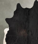 Solid Black XX-Large Brazilian Cowhide Rug 8'6"H x 7'6"W #B30416 by Hudson Hides