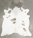 Ivory with Beige XX-Large Brazilian Cowhide Rug 8'3"H x 6'10"W #B30417 by Hudson Hides