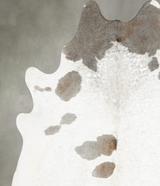 Ivory with Beige XX-Large Brazilian Cowhide Rug 8'3"H x 6'10"W #B30417 by Hudson Hides