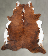 Medium Brindle XX-Large Brazilian Cowhide Rug 7'11"H x 6'11"W #B30426 by Hudson Hides