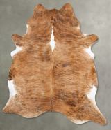 Medium Brindle XX-Large Brazilian Cowhide Rug 8'10"H x 7'1"W #B30433 by Hudson Hides