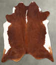 Brown and White Regular X-Large Brazilian Cowhide Rug 7'6"H x 6'7"W #B30436 by Hudson Hides