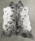 Salt and Pepper Black Medium Brazilian Cowhide Rug 4'9"H x 4'10"W #B30440 by Hudson Hides