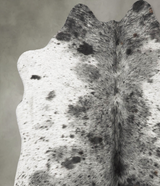 Salt and Pepper Black Medium Brazilian Cowhide Rug 4'9"H x 4'10"W #B30440 by Hudson Hides