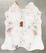 Salt and Pepper Brown Medium Brazilian Cowhide Rug 4'5"H x 4'1"W #B30447 by Hudson Hides