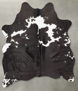 Black and White Medium Brazilian Cowhide Rug 5'3"H x 4'8"W #B30450 by Hudson Hides