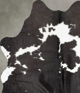 Black and White Medium Brazilian Cowhide Rug 5'3"H x 4'8"W #B30450 by Hudson Hides
