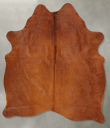 Solid Brown Large Brazilian Cowhide Rug 6'9"H x 5'6"W #B30455 by Hudson Hides