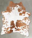 Brown and White Medium Brazilian Cowhide Rug 5'5"H x 4'0"W #B30456 by Hudson Hides