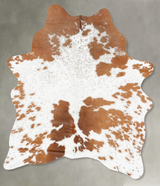 Brown and White Medium Brazilian Cowhide Rug 5'5"H x 4'0"W #B30456 by Hudson Hides