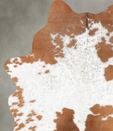 Brown and White Medium Brazilian Cowhide Rug 5'5"H x 4'0"W #B30456 by Hudson Hides