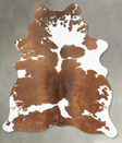 Brown and White Medium Brazilian Cowhide Rug 6'1"H x 4'9"W #B30457 by Hudson Hides