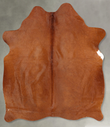 Solid Brown Large Brazilian Cowhide Rug 6'2"H x 5'2"W #B30462 by Hudson Hides