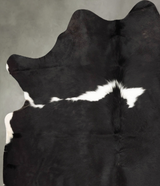 Black and White X-Large Brazilian Cowhide Rug 7'2"H x 5'10"W #B30468 by Hudson Hides