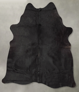 Solid Black Large Brazilian Cowhide Rug 6'2"H x 5'6"W #B30471 by Hudson Hides