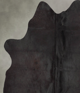 Solid Black Medium Brazilian Cowhide Rug 5'5"H x 5'3"W #B30472 by Hudson Hides
