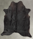 Solid Black X-Large Brazilian Cowhide Rug 7'3"H x 5'8"W #B30473 by Hudson Hides