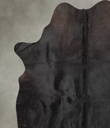 Solid Black X-Large Brazilian Cowhide Rug 7'3"H x 5'8"W #B30473 by Hudson Hides