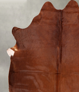 Solid Brown XX-Large Brazilian Cowhide Rug 7'11"H x 6'6"W #B30475 by Hudson Hides