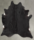 Solid Black XX-Large Brazilian Cowhide Rug 8'4"H x 6'11"W #B30478 by Hudson Hides