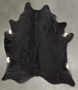 Solid Black XX-Large Brazilian Cowhide Rug 8'4"H x 6'11"W #B30478 by Hudson Hides