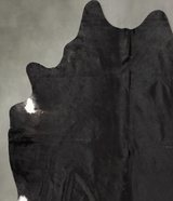 Solid Black XX-Large Brazilian Cowhide Rug 8'4"H x 6'11"W #B30478 by Hudson Hides