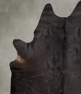 Solid Black XX-Large Brazilian Cowhide Rug 8'5"H x 6'9"W #B30479 by Hudson Hides