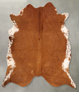 Brown and White Regular XX-Large Brazilian Cowhide Rug 7'7"H x 7'2"W #B30480 by Hudson Hides