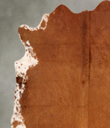 Brown and White Regular XX-Large Brazilian Cowhide Rug 7'7"H x 7'2"W #B30480 by Hudson Hides