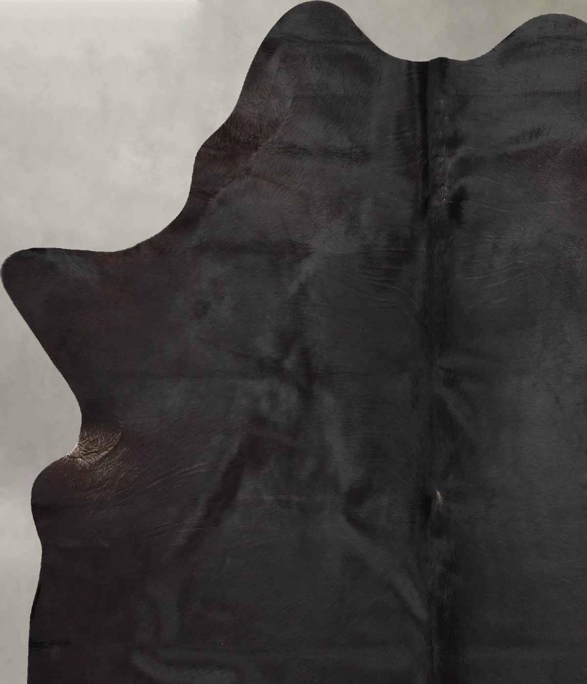 Solid Black Large Brazilian Cowhide Rug 7'2"H x 5'6"W #B30488 by Hudson Hides