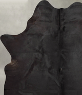 Solid Black Large Brazilian Cowhide Rug 7'2"H x 5'6"W #B30488 by Hudson Hides
