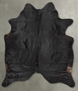Solid Black X-Large Brazilian Cowhide Rug 7'4"H x 6'3"W #B30489 by Hudson Hides