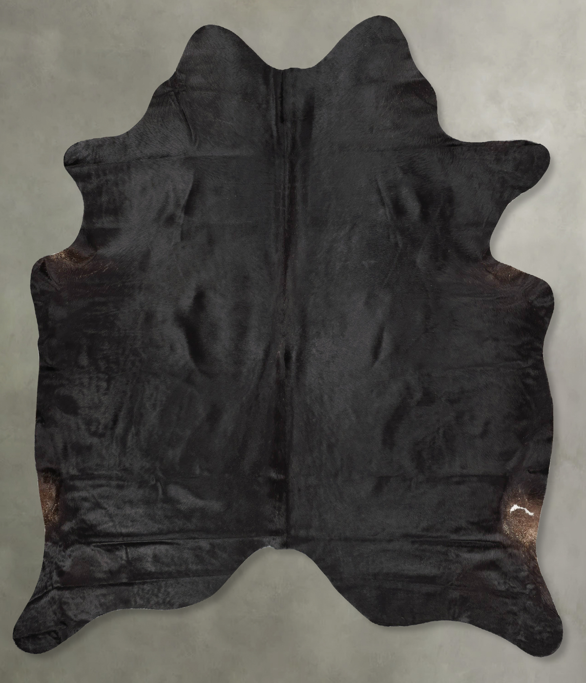 Solid Black Cowhide Rug #B30489